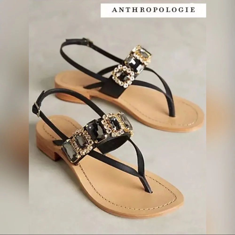 Anthropologie Coral Blue Embellished Jeweled